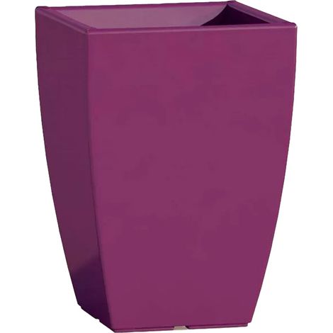 Quadratische Vase Cromia Prisma mit Dekoration aus Harz 'Made in Italy' 33 x 33 x 50 cm -Violett (1/5)