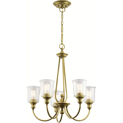 Lampadario a 5 luci Elstead Waverly, ottone naturale, attacco E27 (1/4)