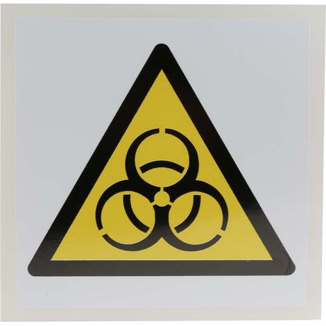 Panneau de danger, avec pictogramme : Danger, risque biologique " " , Auto-adhésif ( Prix pour 1 )