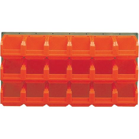 Panneau mural équipé de 18 bacs 3L rouges - 5053058