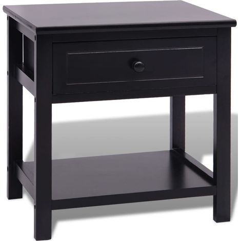Maison Exclusive - Nachttisch Holz Schwarz