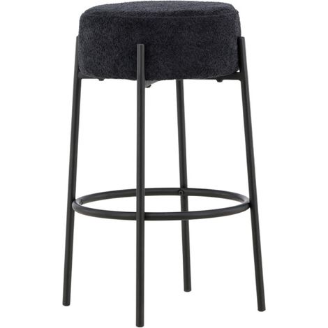 Tabouret de Bar Bouclette "Tucson" 70cm Noir (1/5)