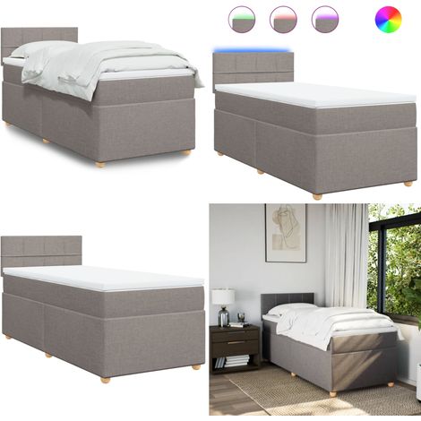 Boxspringbett mit Matratze Taupe 90x190 cm Stoff - Boxspringbett - Doppelbett - Bettenrahmen - Schlafen - Liegekomfort - Home & Living (1/5)