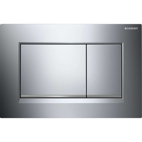 Geberit – Plaque de commande WC Sigma 30 double touche – Chromé brillant et mat – Installation facile sans outil – Déclenchement silencieux
