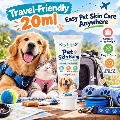 KineShineX Pet Skin Care Cream, eine universelle Feuchtigkeits- und Pflegecreme für Hunde und Katzen, perfekt für Pfotenballen und Nasen von Haustieren. (1/4)