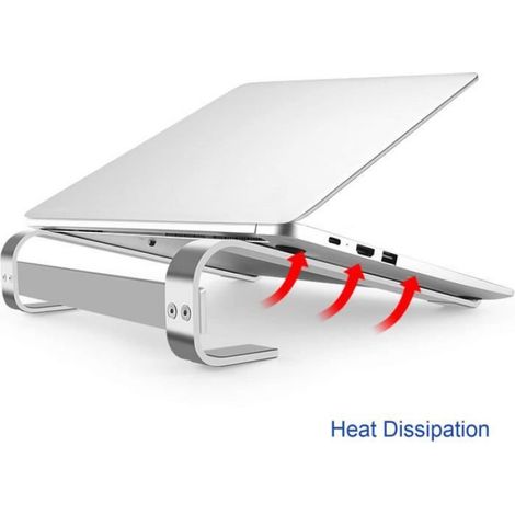 Support Ordinateur Portable - Aluminium - Hauteur Réglable 17° - Pour Écrans 10 À 18 Pouces - Pliable Ventilé - 1 Pièce (1/4)