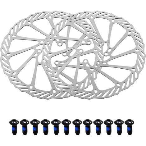 Disque de frein de vélo,2 Pièces 160 mm Rotor de Frein à Disque de Vélo avec 12 Boulons Vis de Rotors de Vélo en Acier Inoxydable pour Vélo de Route (1/4)