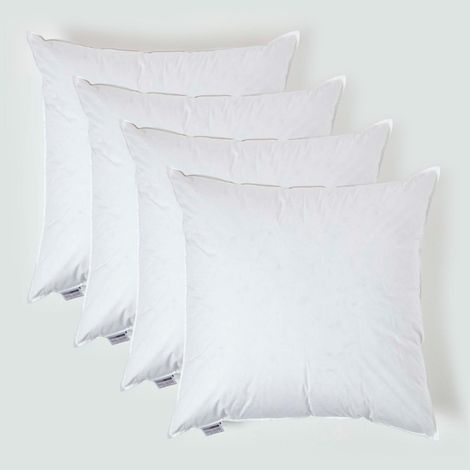 HOMESCAPES Coussin de garnissage en plumes de canard, 65 x 65 cm - Lot de 4