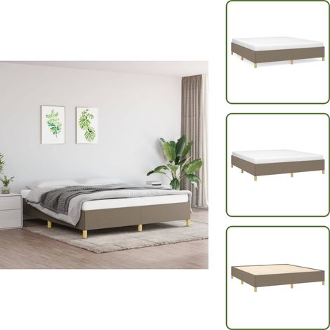 Cadre de lit sans matelas taupe 160x200 cm tissu - Cadre De Lit - Lit Double - Lit Taupe - Lit Design - Literie (1/5)