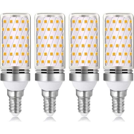 Ampoule LED E14 16W blanc chaud 3000K 1600lm, équivalent lampe halogène E14 100W 120W, AC 230V, non dimmable, 4 pièces (1/4)