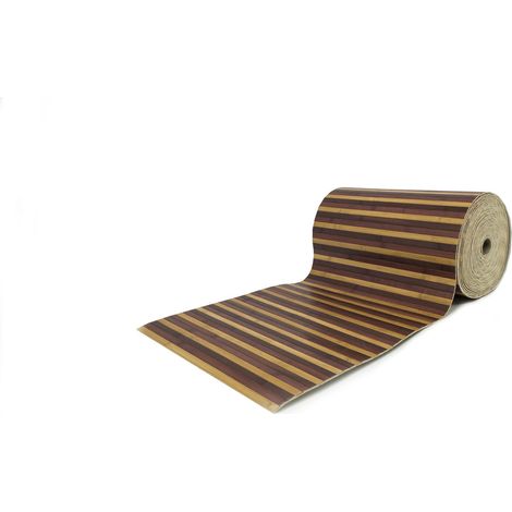 Tappeto Bamboo Passatoia Antiscivolo Degrad&egrave Colore Marrone, misura50x180coloreMarrone (1/2)