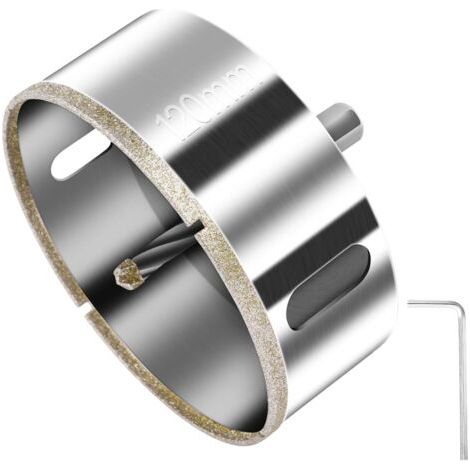 Scie Cloche Diamantée 120 mm, Foret Diamant avec Foret Guidage Central, Scie Cloche Carrelage avec Revêtement de Surface en Diamant pour Coupe de Verre, Carrelage, Céramique, Marbre