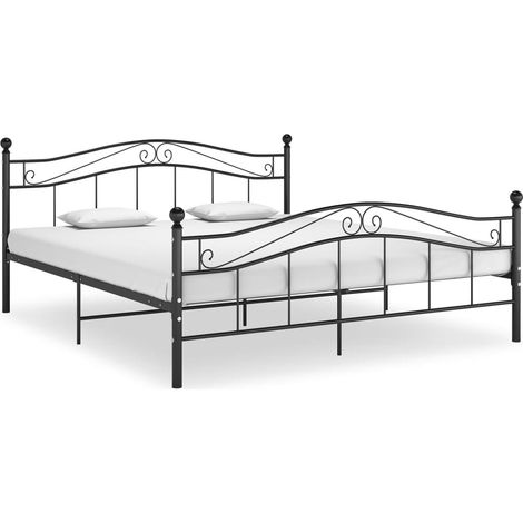 Bett Schwarz Metall 160x200 cm