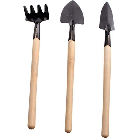 1 Jeu Outils de Jardin planteur Petit Accessoires succulentes Kit de Jardinage Outils Jardinage Mini Outils de râteau de Jardinage Mini Outils de Pelle de Jardinage Bois (1/5)