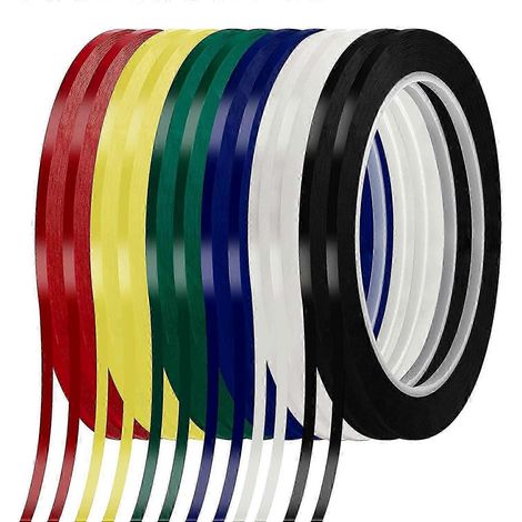 12 rouleaux de ruban adhésif à rayures fines, ruban pour tableau blanc 3 mm (1/8 pouce), 66 m (216 pieds) par rouleau (1/5)
