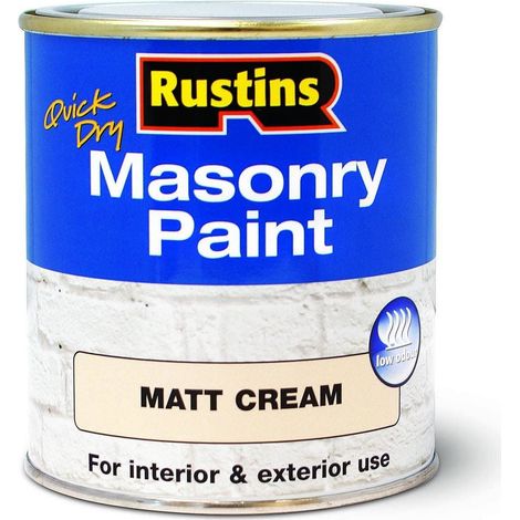 Rustins MASPC250 Quick Dry Masonry Paint Matt Cream 250ml RUSMASPC250