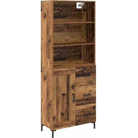 Maison Exclusive - Aparador alto con cajón Madera vieja 69,5 x 34