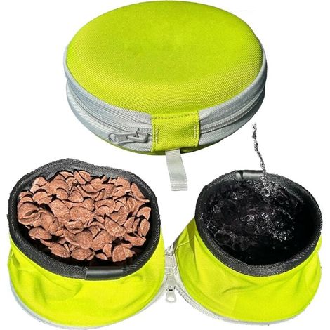 Foldable Silicone Outdoor Pet Bowl, Pet Feeder Storage Bag, Dog Bowl, Cat Bowl, Dog Food Bowl and Water Fountain YMYNY (1/4)
