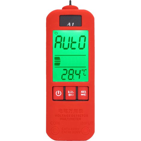 Testeur numérique intelligent BSIDE A1, multimètre automatique anti-combustion avec détection de phase et de neutre, mesure de tension de circuit, étui en cuir rouge, pile non fournie (1/5)