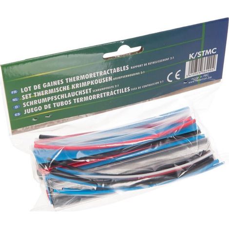 Gaine Thermoretractable - Diametre 1 2 4 6 9 12 Mm - Longueur 120 Mm - Rapport De Retraction 2 1 - Sans Halogene - Lot De 40 (1/3)