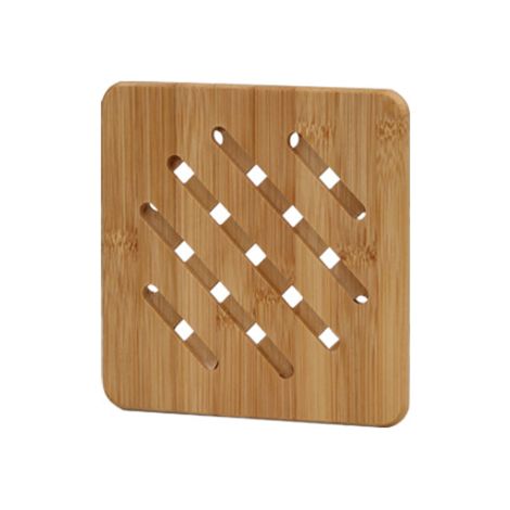 4 Pièces Dessous de Plat, Dessous de Plat Bois, Tapis de Dessous de Plats Antidérapant, Résistant à la Chaleur Plat Bois pour Bols et Ustensiles Chauds Assiettes de Table (18 x 18 cm) (1/3)