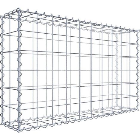 Gabion 100 cm x 60 cm x 20 cm – Mailles 10 x 10 cm – Construction en fil de fer galvanisé – Résistance à la corrosion – Montage rapide avec spirales – Gabiona (1/9)