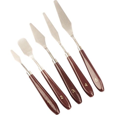 5 teiliges Set bestehend aus Zuckergussspateln, Mehrzweck Palettenmesser/Malmesser, Back und Konditoreiwerkzeugen für Torten, Fondant, Schokolade (1/4)