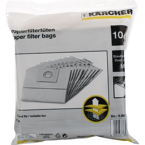 Karcher - bolsa para aspiradora karcher t12/1 - por 10pzs. - 69043120 - 4002667803686