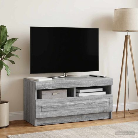 vidaXL LED TV Cabinet Grey Sonoma Engineered Wood (1/5)