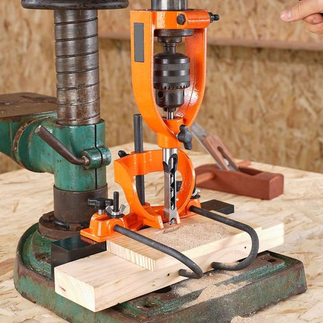 Outil de Mortaisage pour Perceuse à Colonne, Ensemble de Ciseaux à Mortaiser 4 Modèles, avec 5 Douilles, pour Menuiserie et Travail du Bois (1/5)
