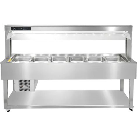 Buffet à froid positif GN 6-1/1 - 200 mm, inox RM - TR GREEN+ 6I - RM Gastro