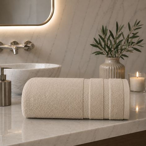 Telo Bagno Rovarero, Sfumatura Colore Struttura Sabbia, Marrone Sabbia (1/4)