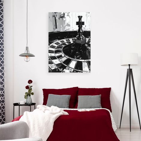 Wandbild Roulette Casino Modern Schwarz und Weiß 60x90 (1/4)
