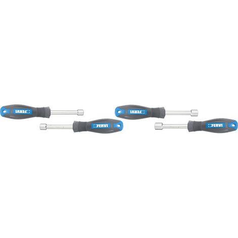 Jeu de 4 cles tournevis a douille 10 - 13 mm avec manche