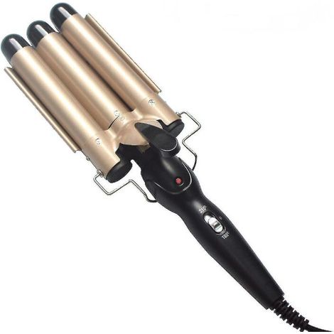 Fer à onduler pour femmes, fer à friser avec gants résistants à la chaleur, fer à onduler professionnel à 3 barils de 32 mm pour cheveux longs, fer à boucler avec réglage de la température (1/4)