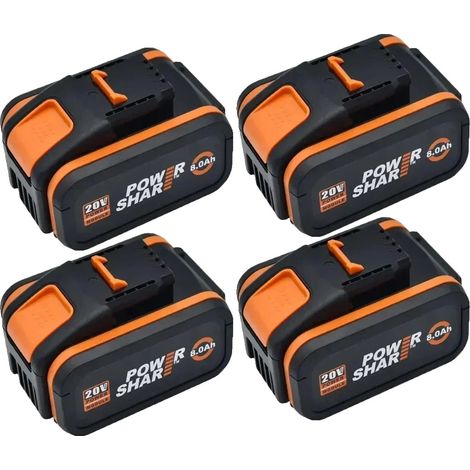 Batería de litio, capacidad de 8000 mAh, amplia compatibilidad, 4 x 20 V 8,0 Ah (1/2)
