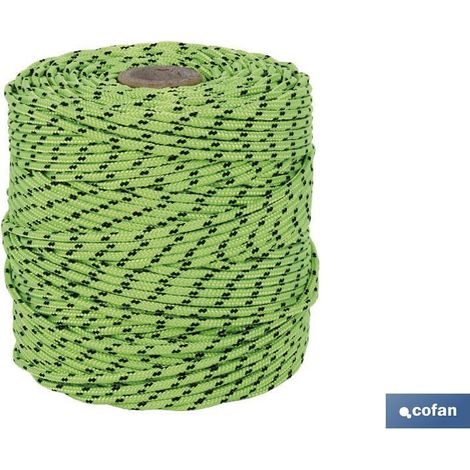 COFAN cordón trenzado hippie verde/negro 3mm x 100 m , Cuerda HIPPIE Verde/Negro en rollos de 100 metros con 3mm de diámetro. Indicado para manualidades, llaveros, pulseras, colgan