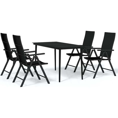 Maison Exclusive - Set da Pranzo da Giardino 5 pz Nero (1/5)