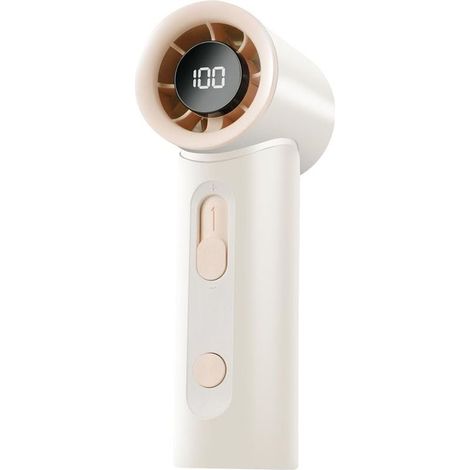 Mini-Turbinenventilator mit wiederaufladbarem, bürstenlosem Motor, 1800-mAh-Akku, dimmbare Geschwindigkeitsstufen von 0-100, 13000 U/min, LED-Anzeige, ideal für Reisen, Camping, den Innen- und Außenbe (1/5)