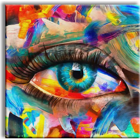 Mystic - Tableau Canvas contemporain sur châssis en bois - Dimension : 100x100 cm (1/3)
