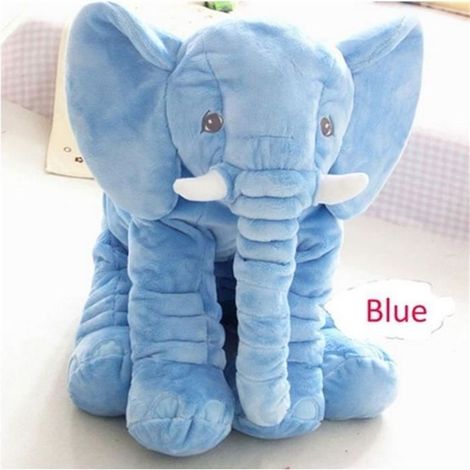 Doudou Peluche Nez Long Éléphant Poupée Coussin Douce Jouet Lombaire Animal mignon Elephant Oreiller pour bébés enfantsbleu 60cm (1/3)