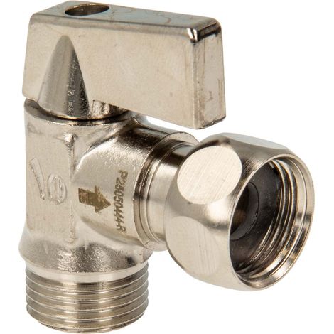 tecuro MINI Winkel-Kugelhahn Überwurfmutter 3/8 Zoll x Außengewinde 3/8 Zoll, DN10, Messing verchromt