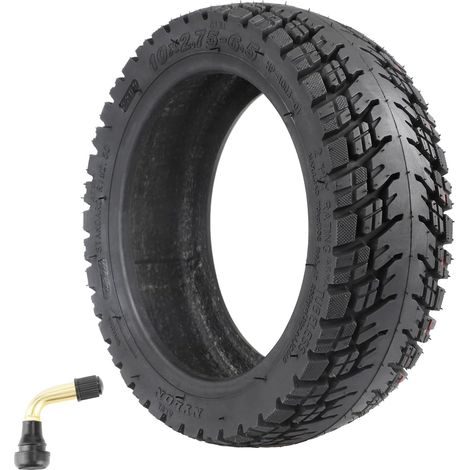 1 pneu tubeless 10x2,75-6,5 tout terrain, valve incluse, pour scooter électrique kukirin g2 g3, speedway, dualtron, gotrax