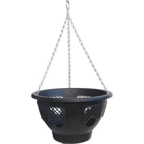 12" Easy-fill Hanging Basket - Black - Pack of 1 (1/4)