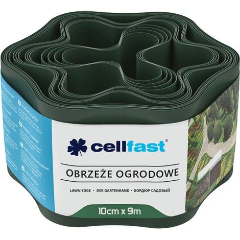 Bordura da giardino 10 cm 9 m verde scuro CellFast