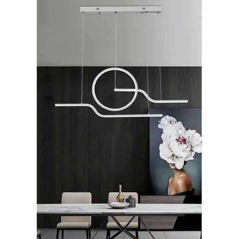 TrAdE Shop Traesio - Lampadario Led 32watt Lampada Stile Contemporaneo Moderno Luce 6500k 4000k A44-b - -Bianco Naturale - (1/2)