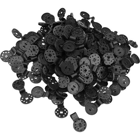 Clips de fixation pour toile d'ombrage (100 pièces) noirs, résistants aux intempéries et au vent, faciles à retirer et anti-oxydation. (1/4)