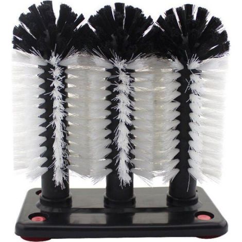 Brosse de rinçage professionnelle avec plaque à ventouse en aluminium, brosse à vaisselle pour verres (26 x 18,5 cm) Odipie (1/5)