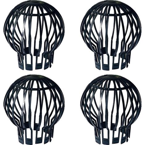 Filtres à gouttière, 4 pièces Crapaudine, protege gouttiere, Fabriqué en plastique, durable, antirouille, drainage lisse, adapté pour gouttière, drainage de toit (noir, 5,7 x 4,9 x 1,7cm) (1/5)