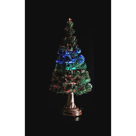 Albero di Natale a LED in Fibra Ottica Blu e Rosso con Effetti 90 cm
